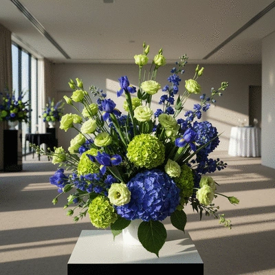 Bold and memorable floral arrangement with vibrant jewel tones
